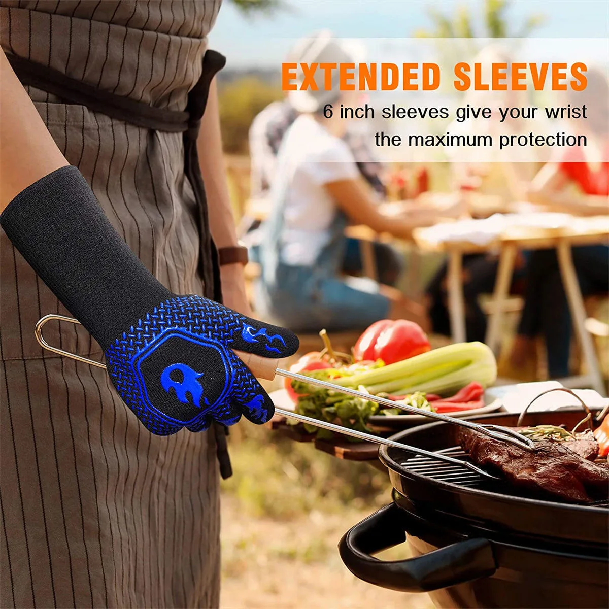 Heat-resistant gloves fire prevention heat insulation Barbecue oven BBQ gloves