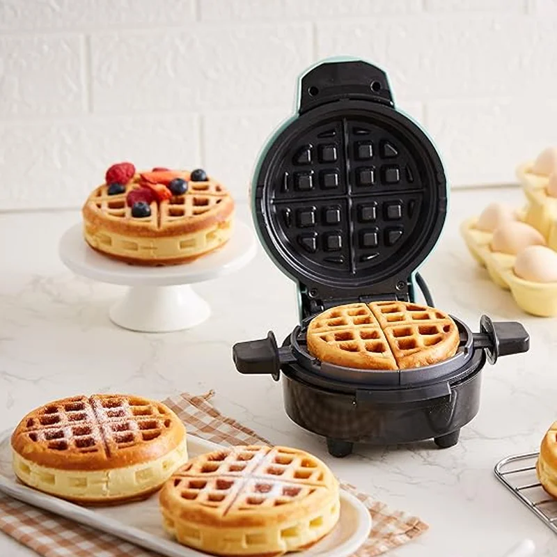 Compact Design 5.5 Inch Non-Stick Waffle Maker for 1.5-Inch Jumbo Thick Waffles, Hash Browns, Keto, Snacks, Sandwich, Eggs