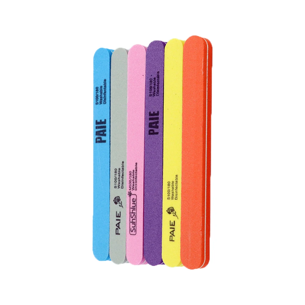 Round straight sponge rubbing strip high elasticity double-sided thick and thin nail file sanding strip manicure polishing file