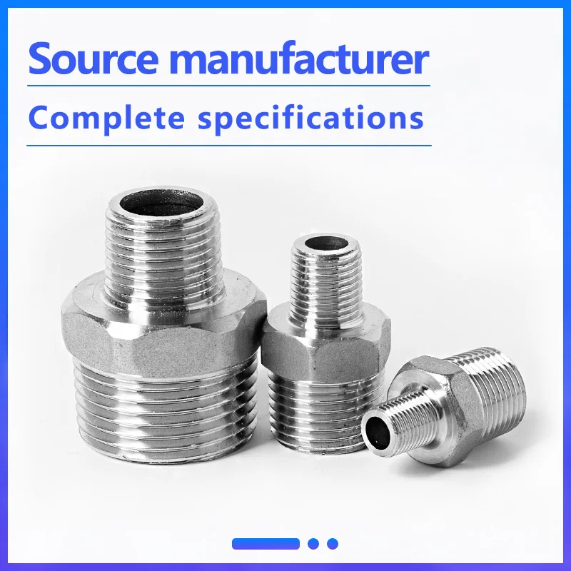Factory Wholesale Stainless Steel Pipe Fittings SS304 SS316 BSP Hex Reducing Nipple For Pipeline Connection