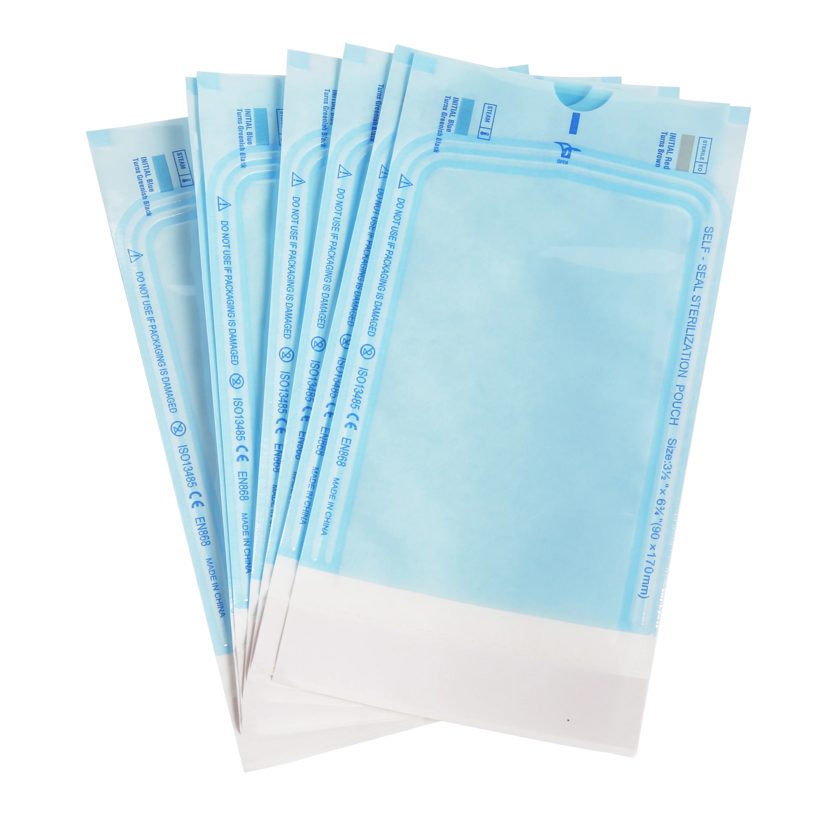 
Medical paper+PET/CPP Film Material Disposable sterilization self-sealing pouch 