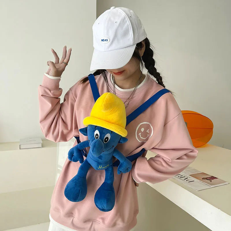 Cartoon smurf stuffed toy blue elf plush doll the smurfs plush hand bags anime plush toys