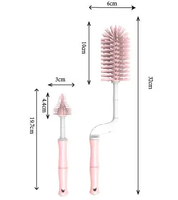 Food Grade Baby Bottle Brush Cleaner New Arrival Houseware Easy For Dinnerware Silicone Bottle Cleaning Brush Baby Bottle Brush