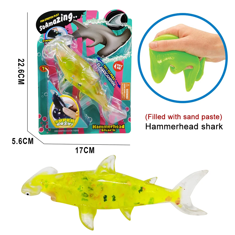 Soft elastic sea animal model tpr stretch fidget toy with slime