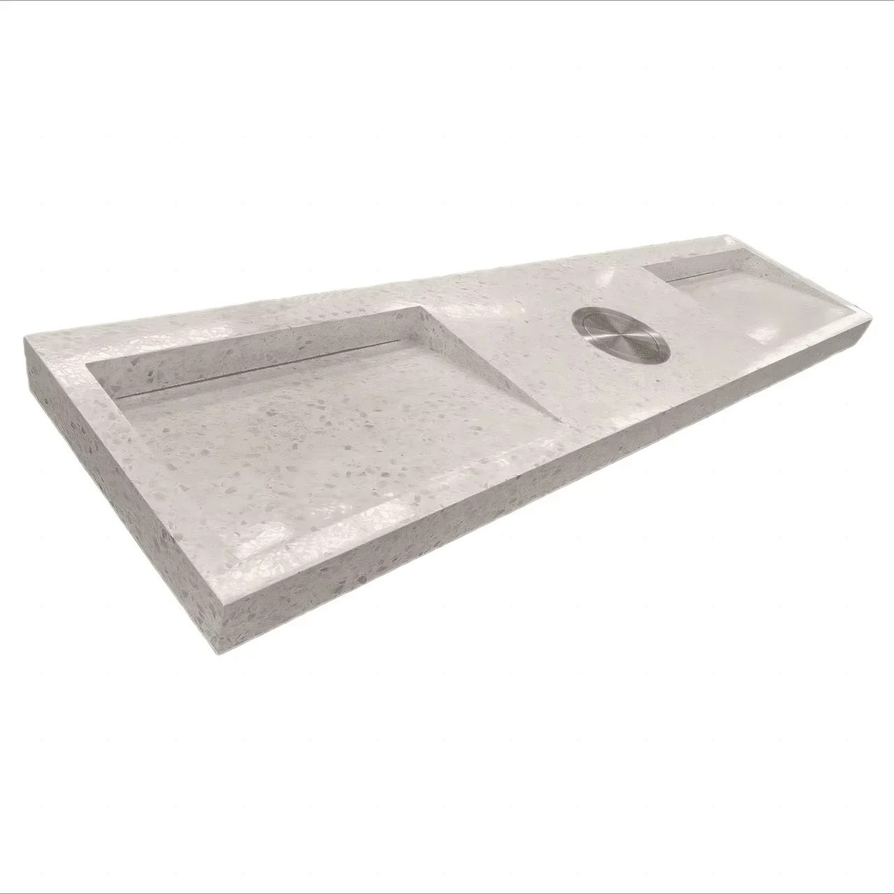 New Design Customized White Rectangle terrazzo stone Laundry sink With Single Basin Freestanding Laundry Room