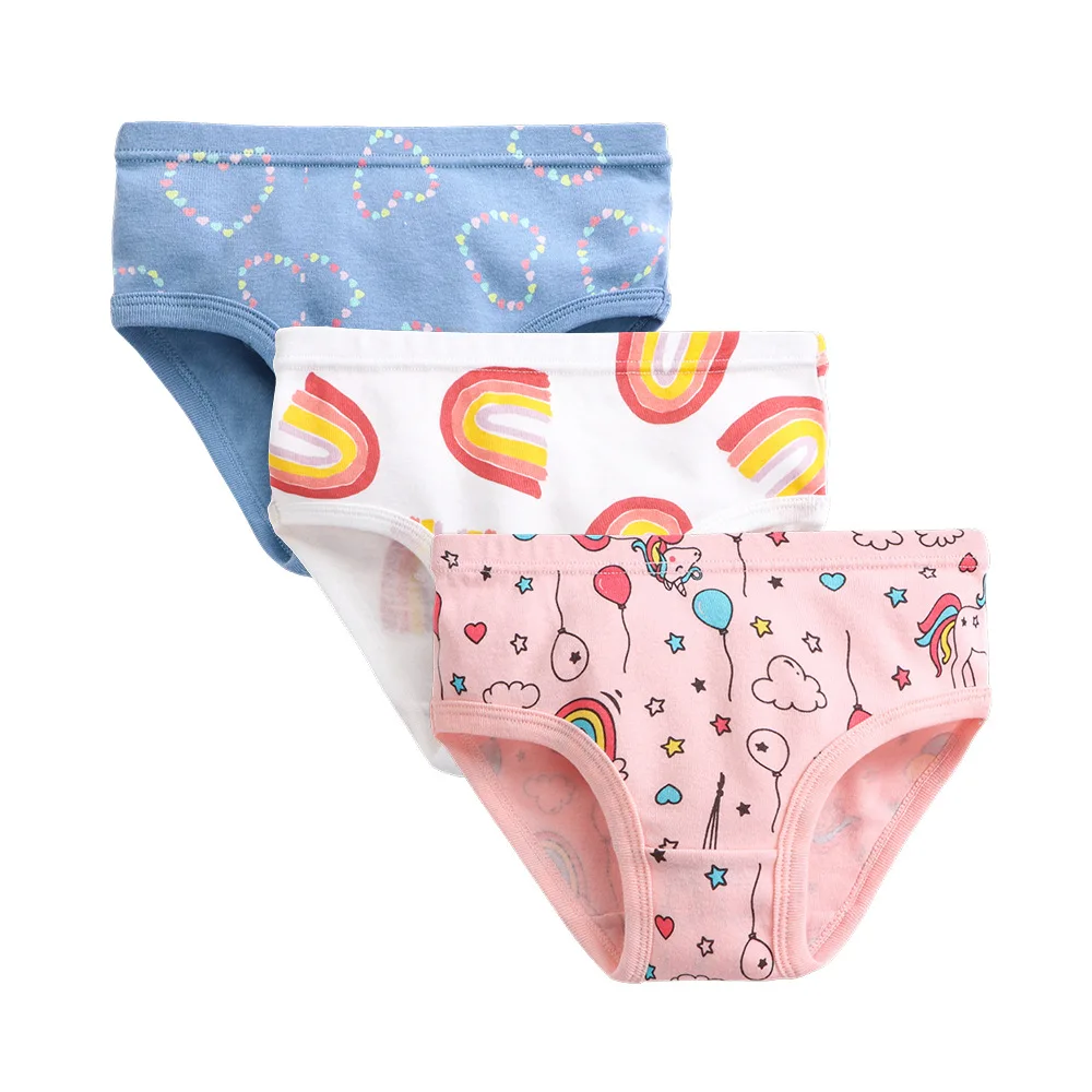 3Pcs Cartoon Kids Girl Underwear 2-8Y Baby Girls Underpants Briefs 100% Cotton Little Girls Underwear Panties