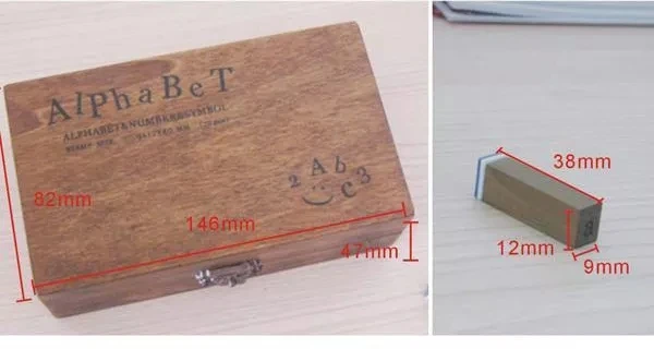 New Personality Wooden Digital English Letter Seal Wooden Box Seal Creative Diy Painting Stamp