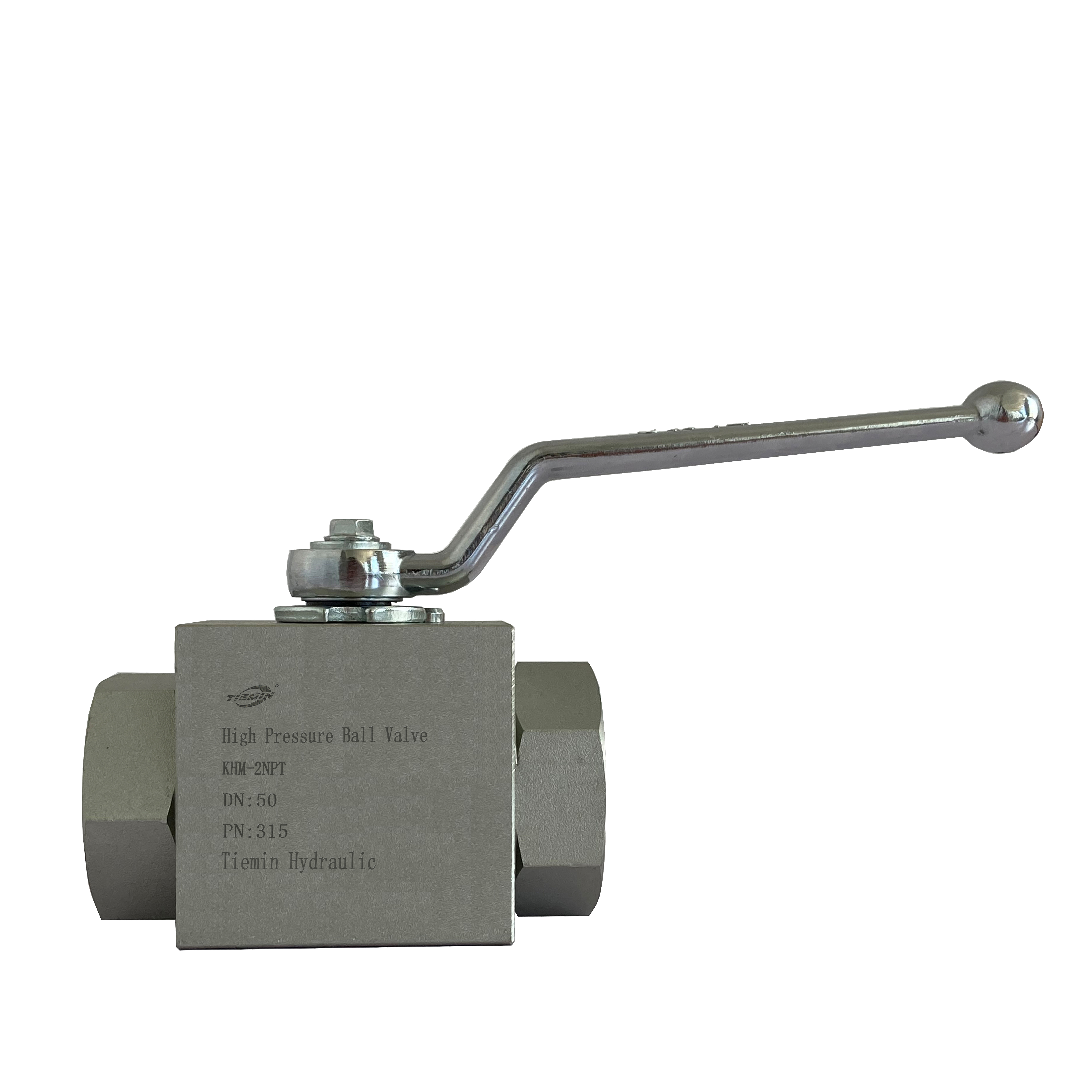 Tiemin Hydraulic Ball Valve KHM-2NPT  DN:40 PN:315 Carbon Steel White Zinc Plated High Pressure