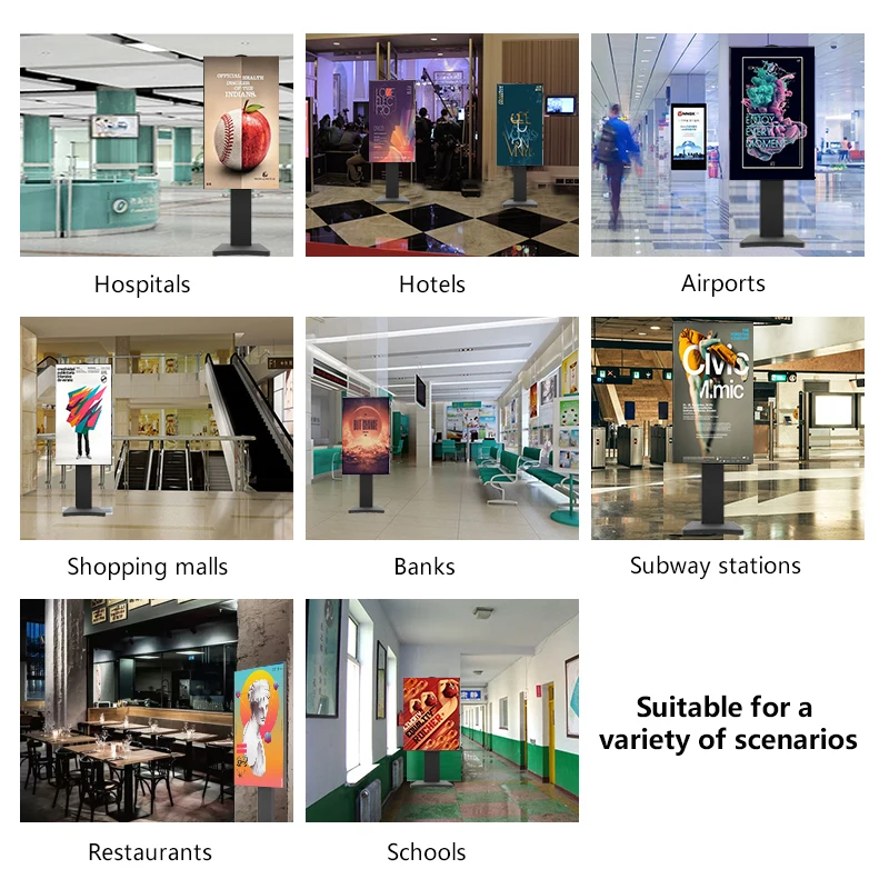 Wholesale factory 55 inch waterproof materials  high quality LCD advertising booth  touch screen window booth