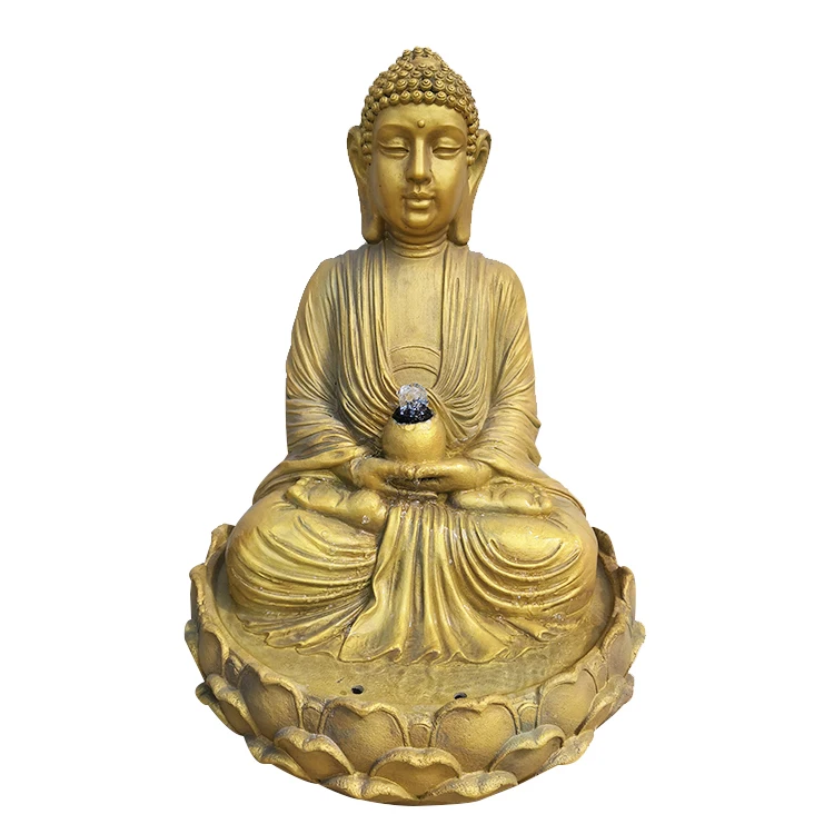 Modern Fiberglass Large Outdoor Decoration Buddha Polyresin Water Fountain