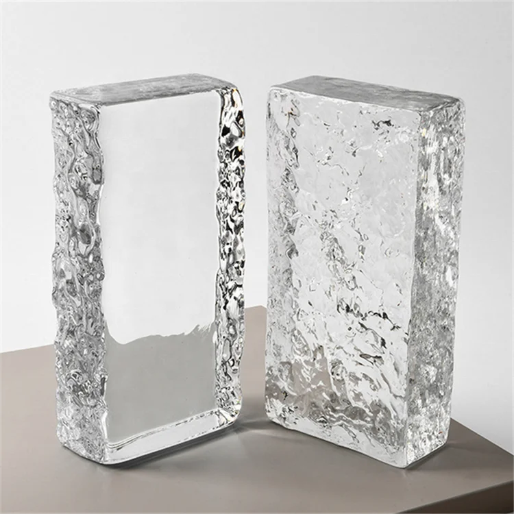 Wholesale hot melt solid glass brick frosted crystal brick transparent crystal background wall brick