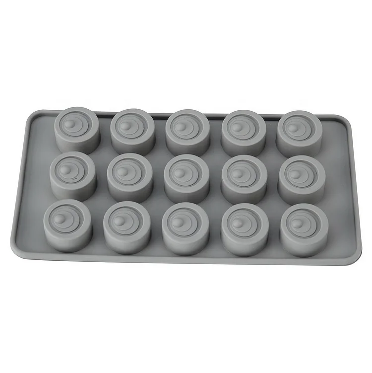 15 Cativies Pudding Shape Silicone Chocochips Chocolate Wafer Mould Ice Cube Tray