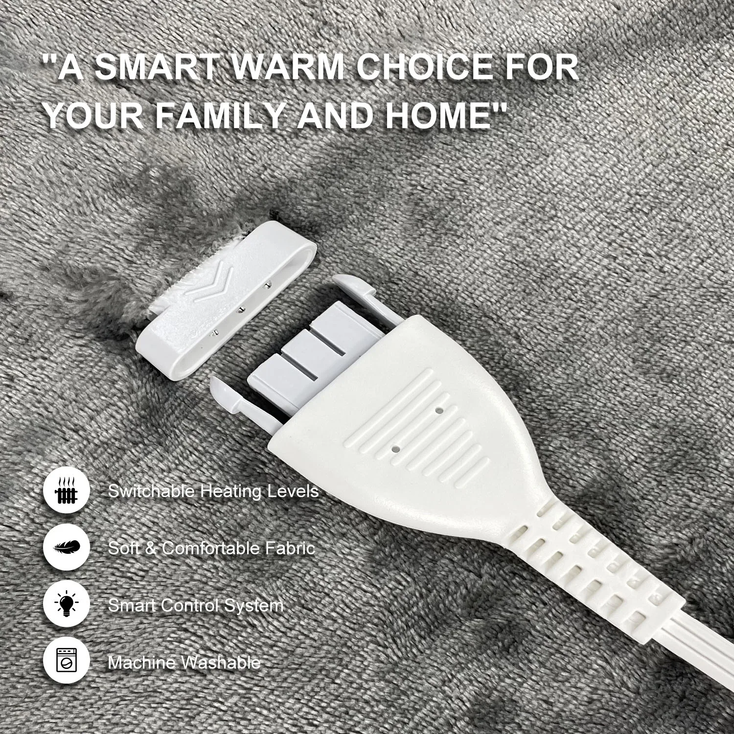 Cheap Price ETL Approval 120v Washable Cosy  Fleece Heating Wire Element Warming Flannel Electric Blanket Switch
