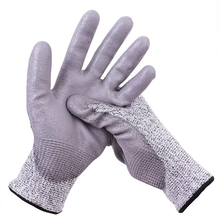 Cheap Price Wear-resistant Level 5 Work Safety Protection PU Coated Anti Cut Gloves