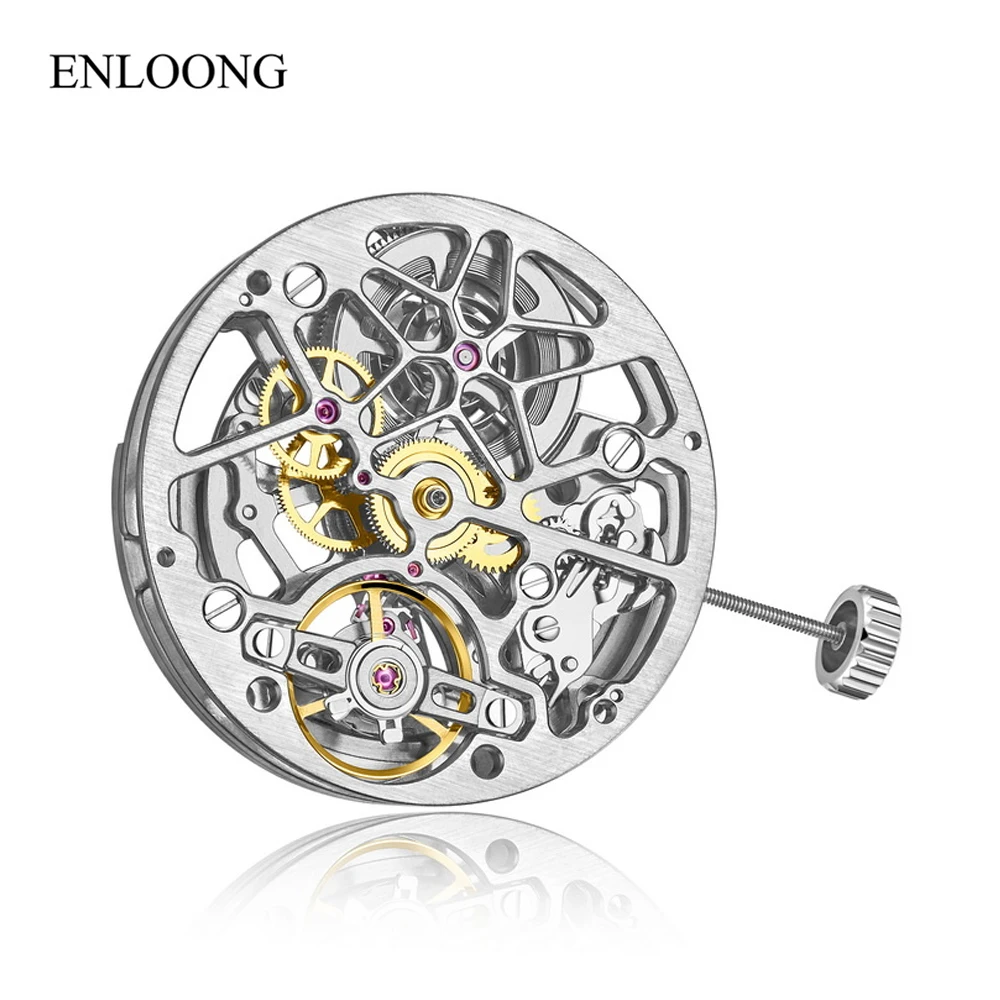 ENLOONG Skeleton Luxury Mechanical Movement OEM Custom Rotor 72 Hours Self Winding Automatic Watch Movement