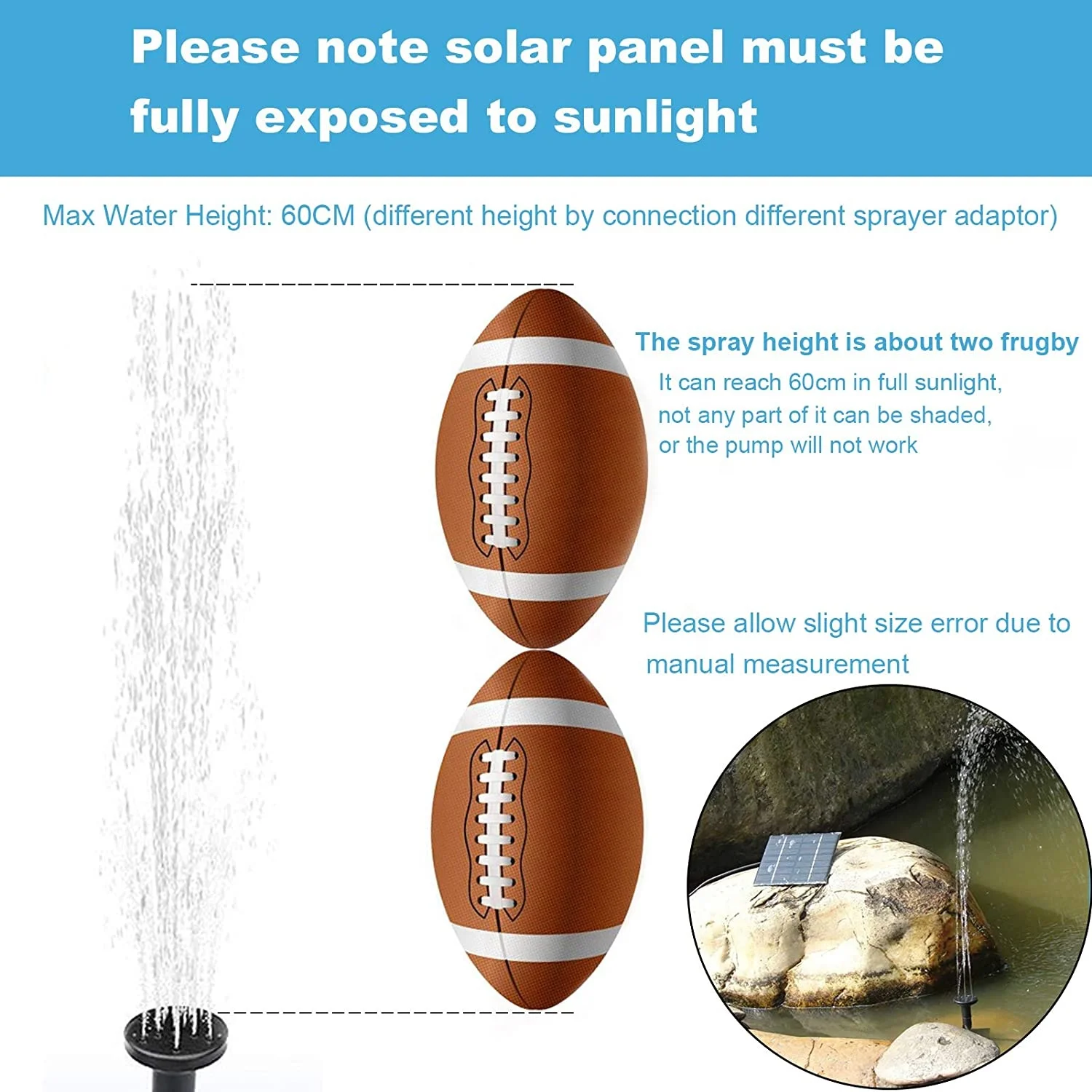 7 в 1 Вт 100 см л/ч DC комплект садового насоса на солнечной батарее, миниатюрный насос водяного фонтана для пруда на солнечной батарее