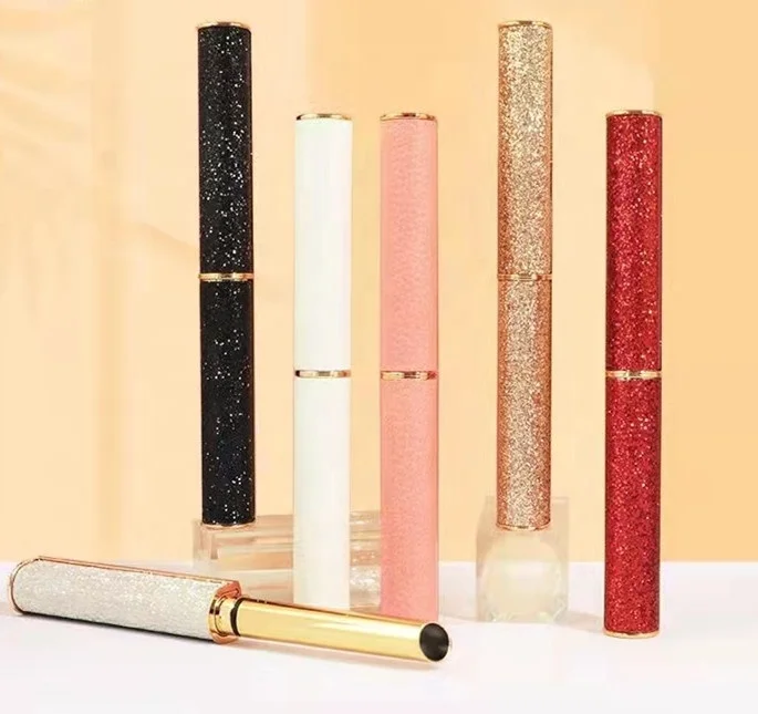 Hot Luxury shiny golden leather white red green pink lipstick case bling color empty lip balm packaging pressed lipstick tube