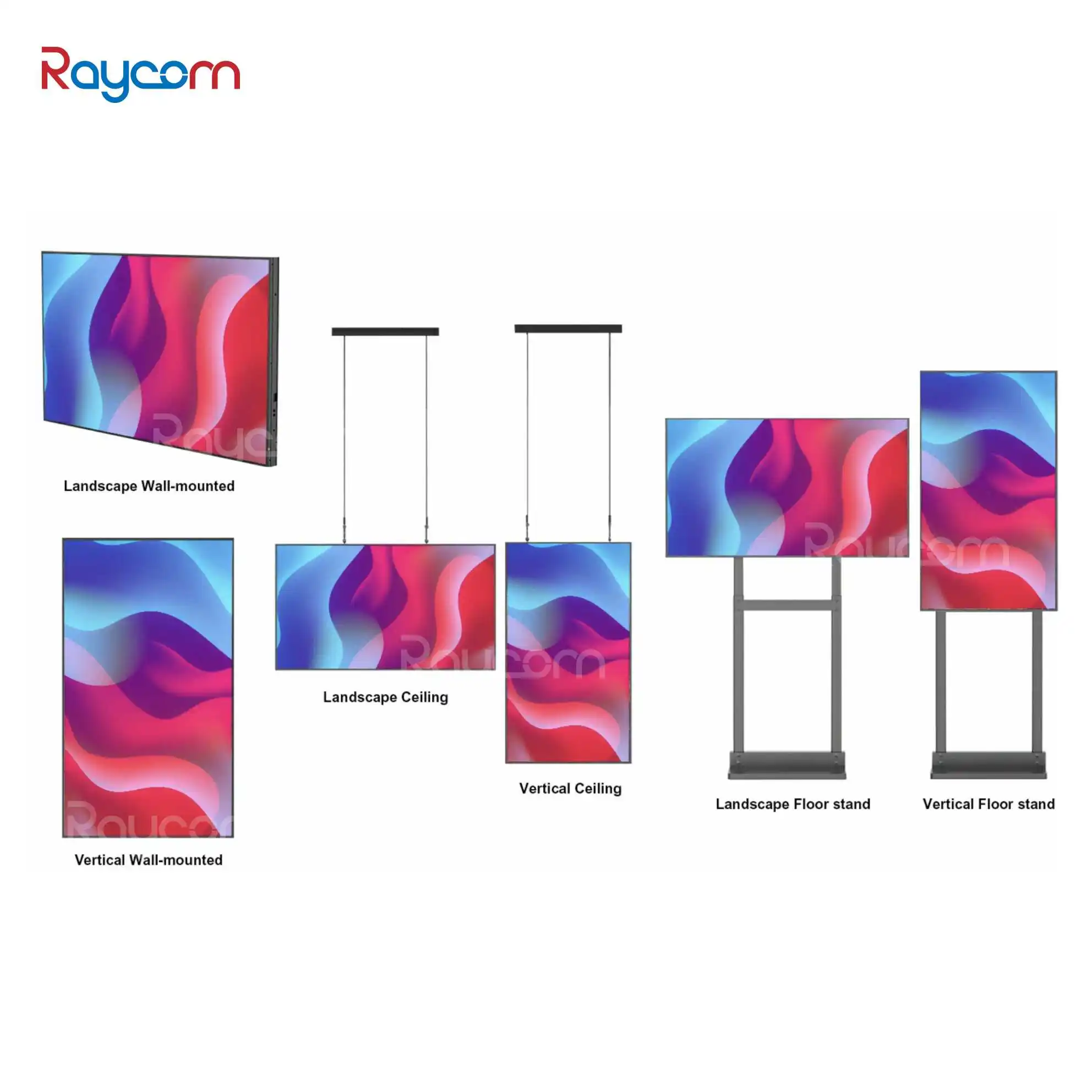 Raycom 32 43 55 дюймов светодиодный монитор с Android и 4K видео настенное крепление внутренний ЖК-рекламный киоск дисплей функция SDK для использования