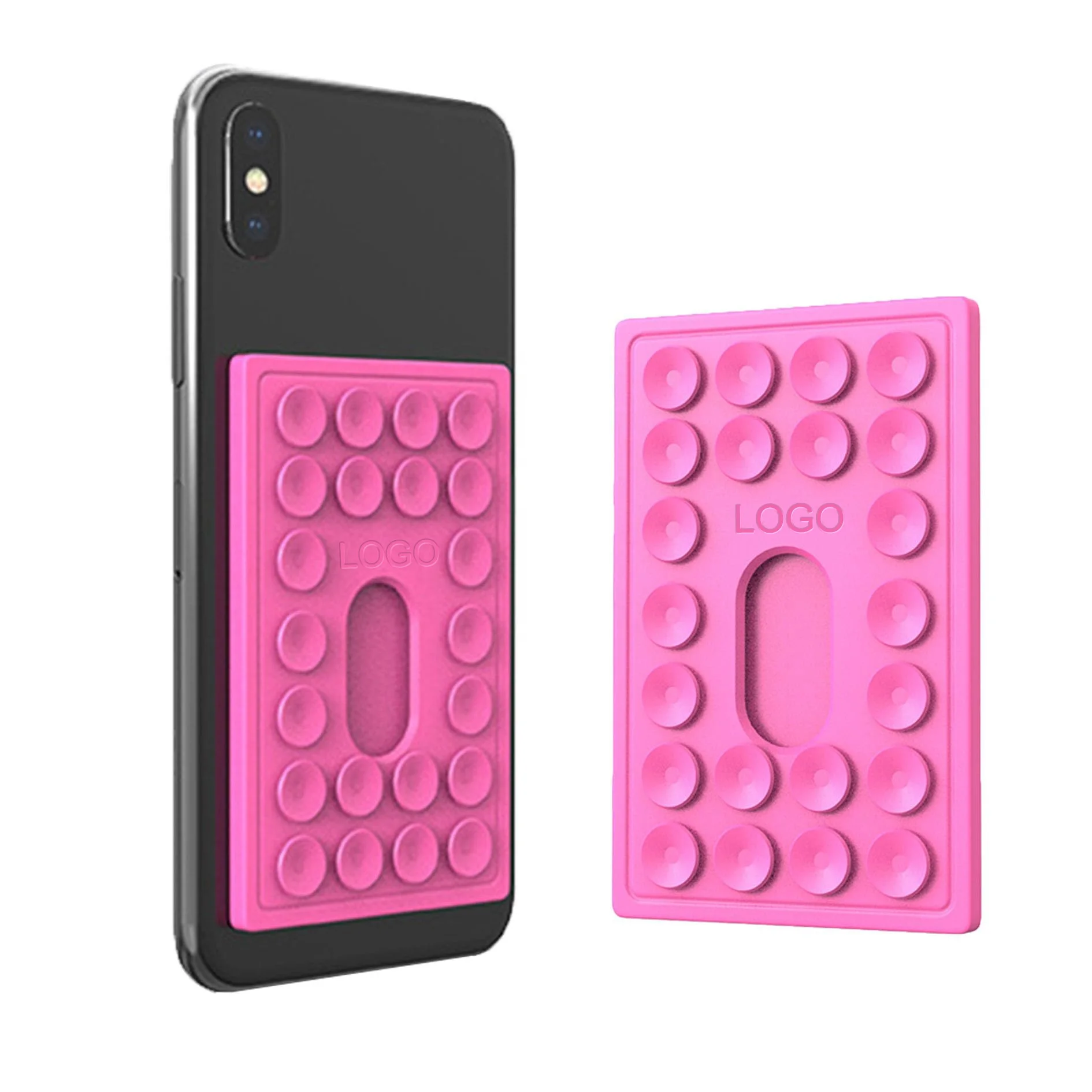 Gym Hands Free Mobile Accessory Card Holder Silicone Suction Phone Case Adhesive Mount Cellphone case Compatible