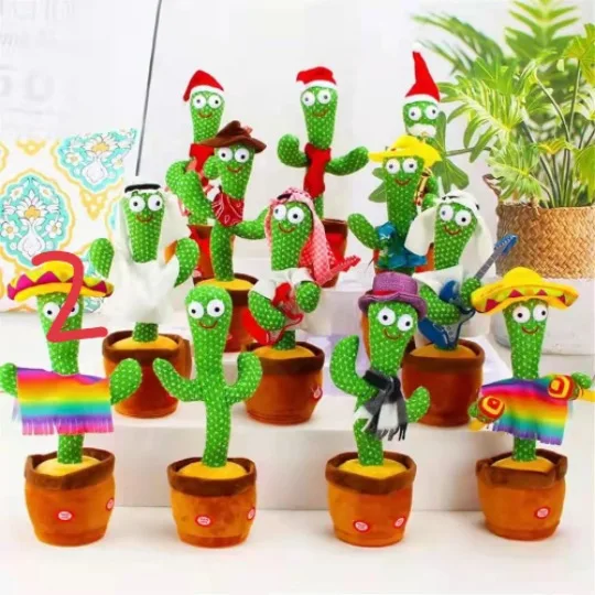 Hot Sale Products Cute Stuffed Flowerpot Twisting Dance Cactus Doll Talking Singing Music Dancing Cactus Plush Toy