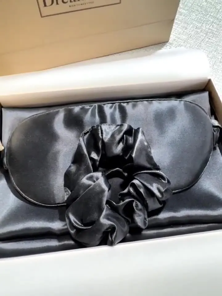 Amity gift box set  silk pillowcase silk eye mask mulberry silk hair circle combination gift box set of three pieces