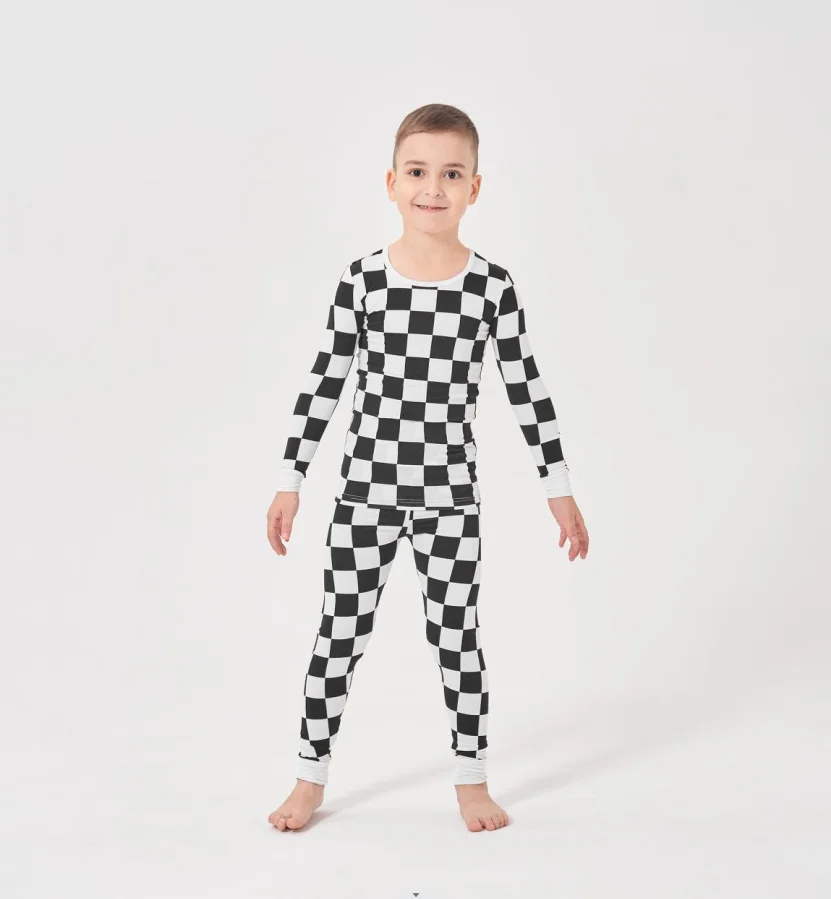 Custom Bamboo Viscose Baby Pajamas Organic 95% Bamboo 5% Spandex Two Pieces Set Sleepwear Clothes Children Kids Loungewear