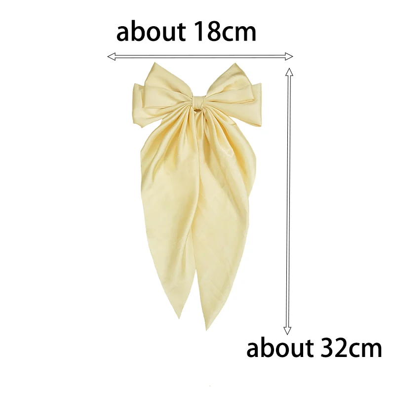 Wholesale Bow Smooth Satin Girl Hair Accessory Multicolour Cute Hair Claws Elegance Clips Solid Color Sweet Butterfly Hair Clip