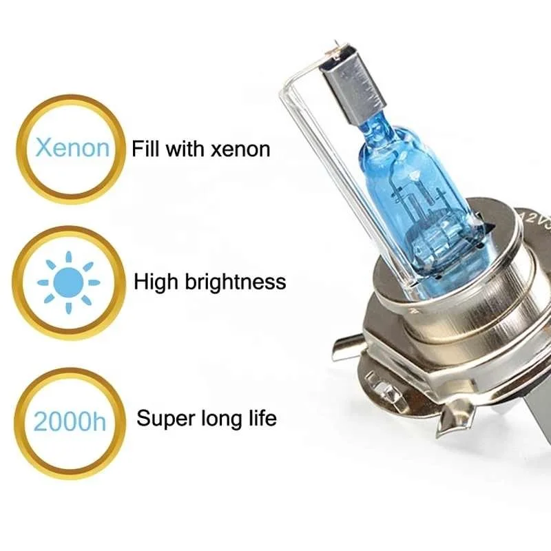 Scoote Car Auto Lamp For Cafe Racer New Super Bright Xenon H4 P15D Motorcycle Headlight Bulbs Halogen