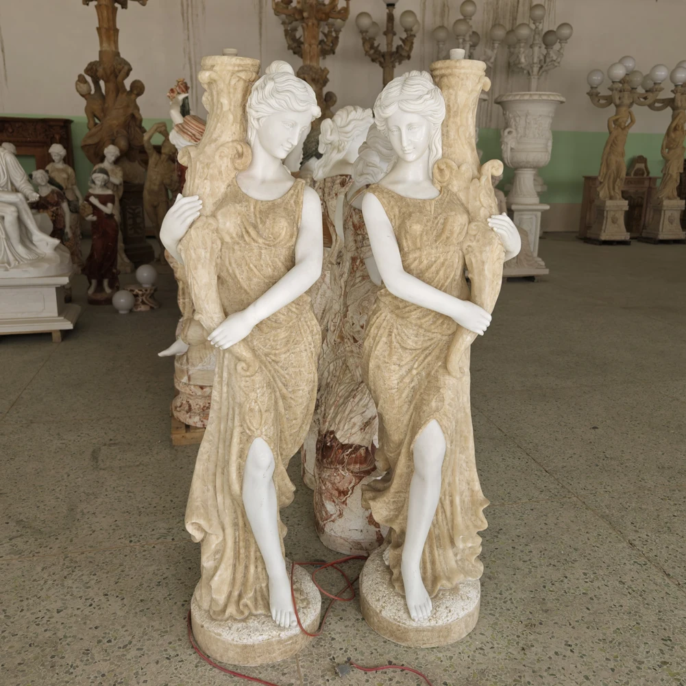 Marble Stone Carving Sculptures Life Size Statue For Outdoor Customize Sculpture