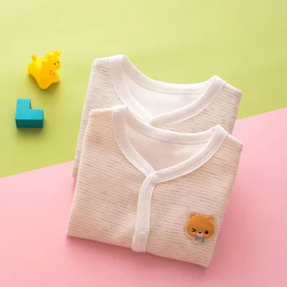 
summer thin section 100% cotton infant knit vest for baby boys girls v neck vest outer wear 