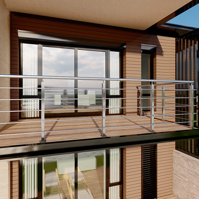 Indoor/Outdoor Stair Balcony 304 Stainless Steel Handrail Staircase Balustrade Post with Adjustable Angle for 8-12mm Pipe