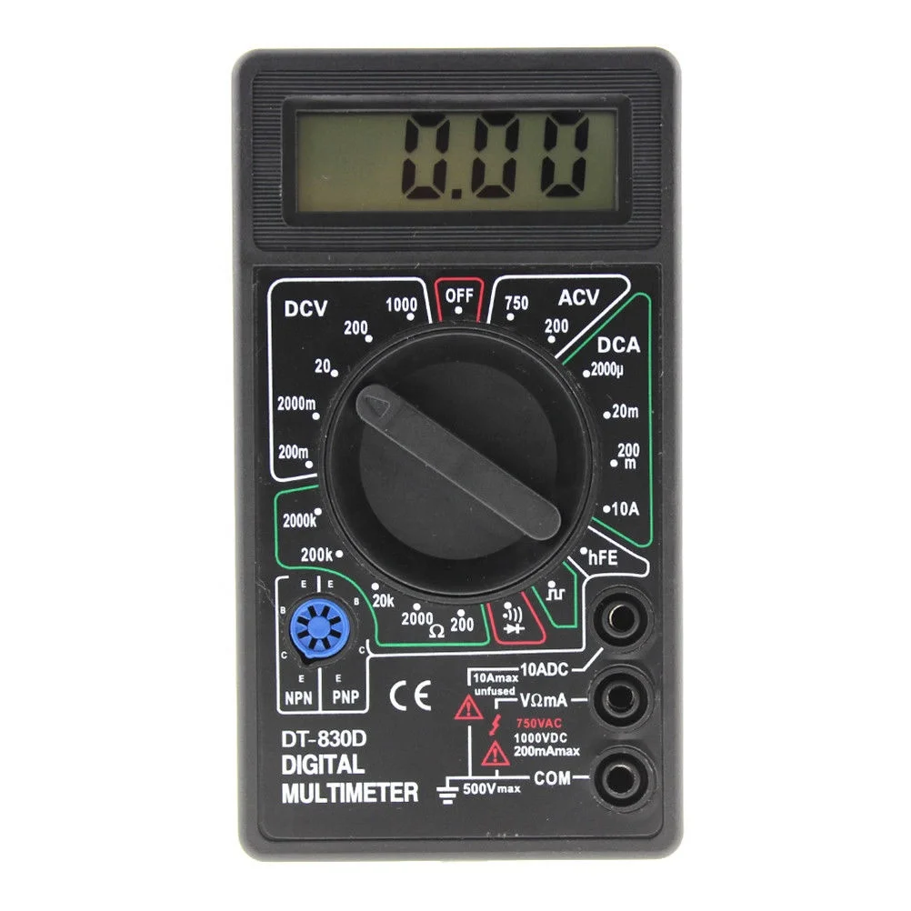 DT-830B Многофункциональный цифровой мультиметр с ЖК-дисплеем Цифровой Вольтметр Амперметр Емкость Ом выводами тестер
