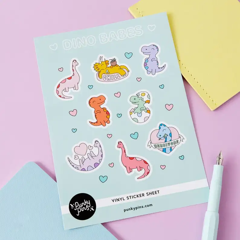 High Quality And High Adhesive Waterproof Custom Printing Kiss Cut Vinyl Stickers Sheet For Kids