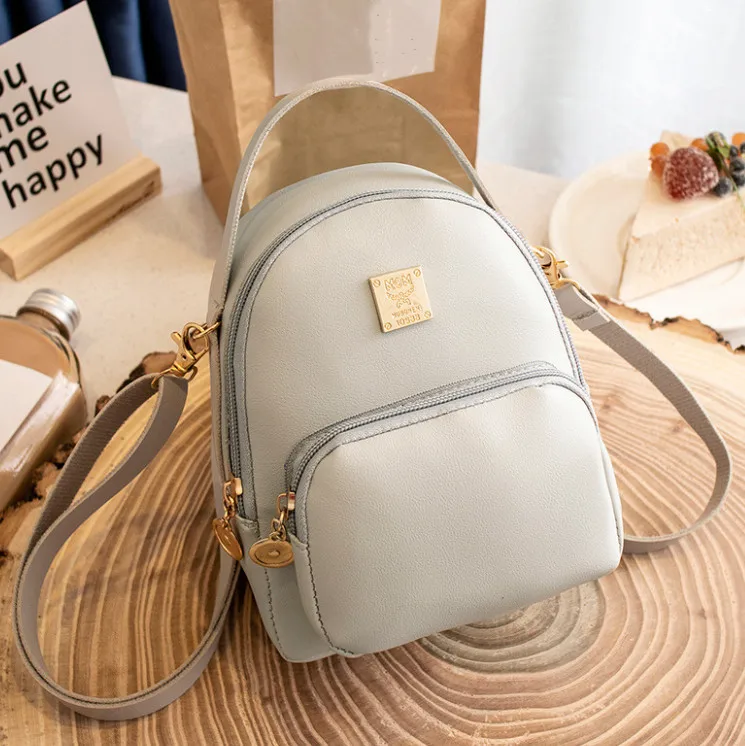 colorful custom pu bags girls mini leather backpacks