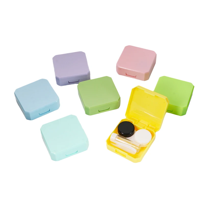 Candy color smooth pocket mini anime contact lens anime case