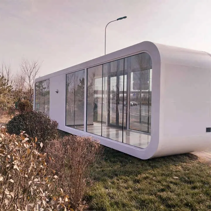 2024 Germany Container Apple Cabin House Prefab Outdoor Office Pods with Kitchen for Resort Project