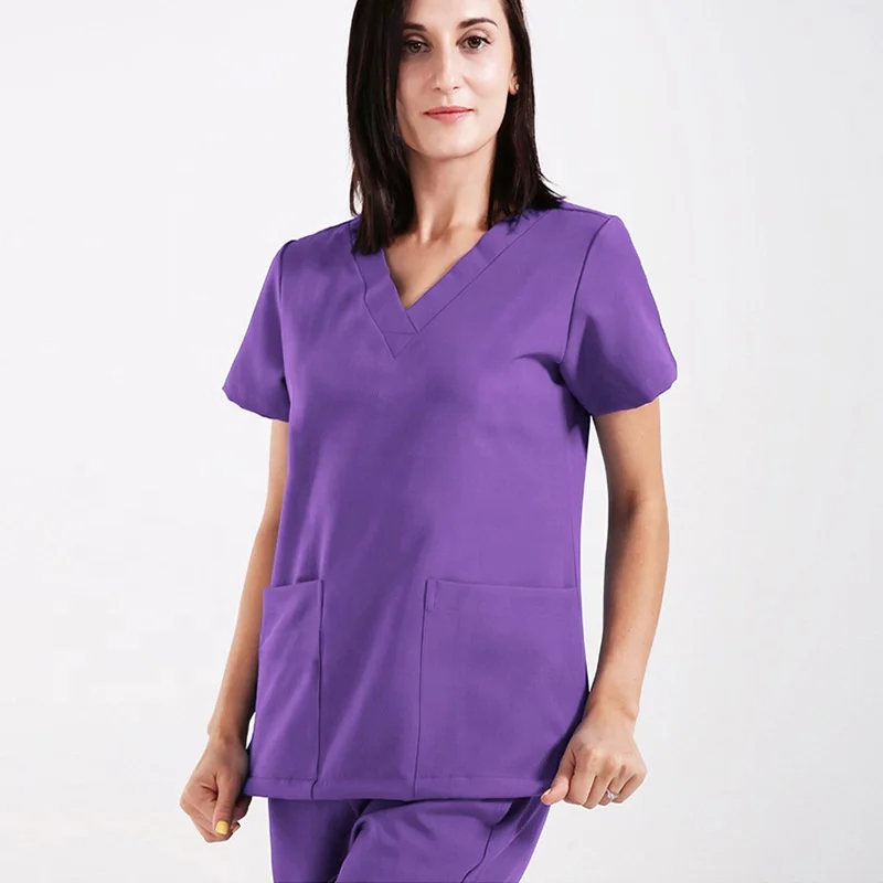 Women healthcare polyester rayon spandex vendors medical scrubs 4 way stretch scrubs uniforms sets nursing scrubs