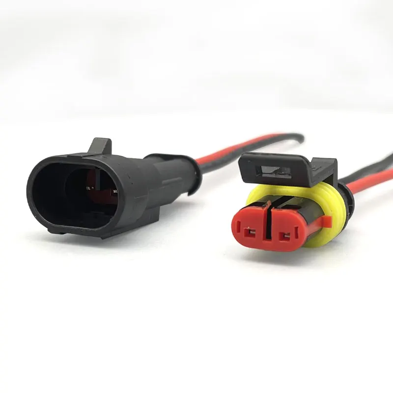 282080-1 amp super seal 2pin male female connector 1.5 series auto wire harnesses waterproof cables wire harness