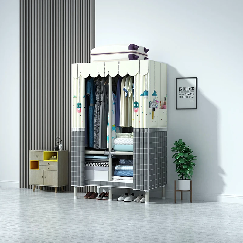 Custom Foldable Wholesale Lightweight Steel Metal Corner Wardrobe Living Room Cloth Storage Lacquer Pipe Closets