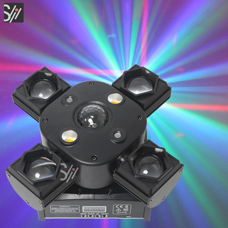 DMX Stage Light Mini LED Moving Head Light 4in1 RGBW Beam Laser Strobe Disco Wedding Controladora Iluminacao Dj Profissional