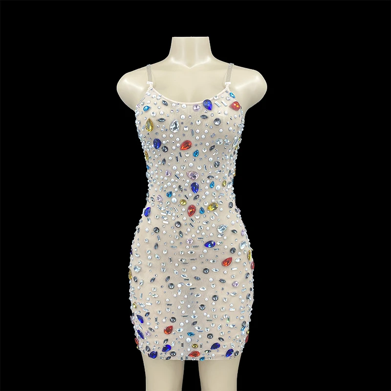 NOVANCE Y1987-G  Luxury Gown for Ladies 2022 Colorful Crystal Dress Women Rhinestone Costume Birthday Party Singer Stage Outfit