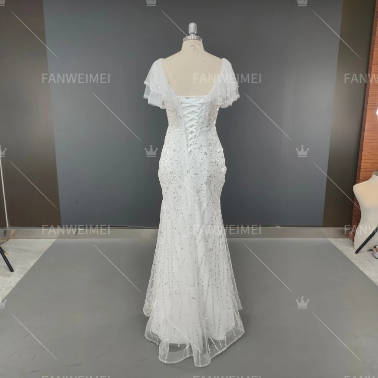 High Quality Lavender Purple Sequins Mermaid Evening Party Dress Off-shoulder V-neck Prom Gala Gown for Women 2023