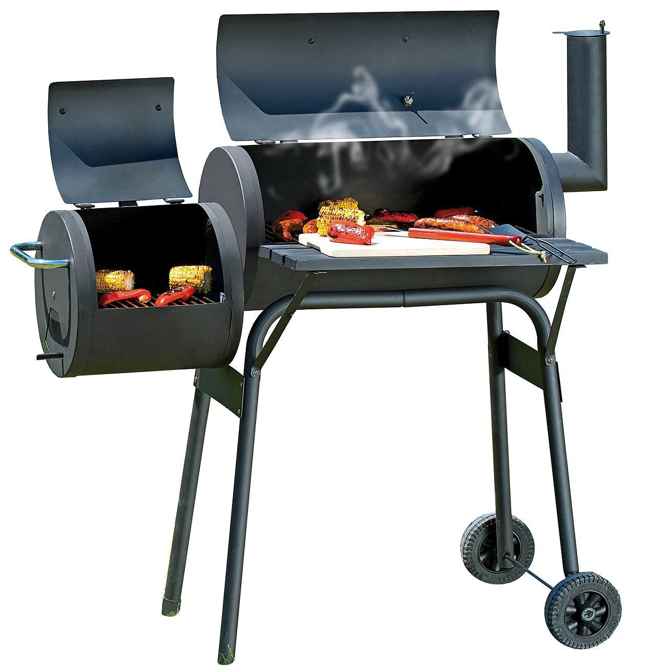 New Arrive Outdoor Large Duty Charcoal Barbeque Smoker Black BBQ Camping Grills