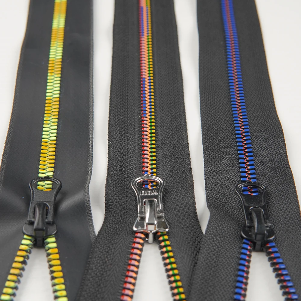 Custom  nylon zipper pulls tape 5 jeans puller logo open end gold nylon zipper roll for clothes bags