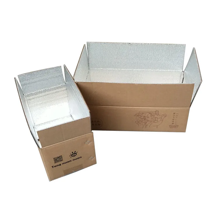 
Aluminum Foil Liner Insulated Cooler Thermal Cardboard Food Delivery Box 