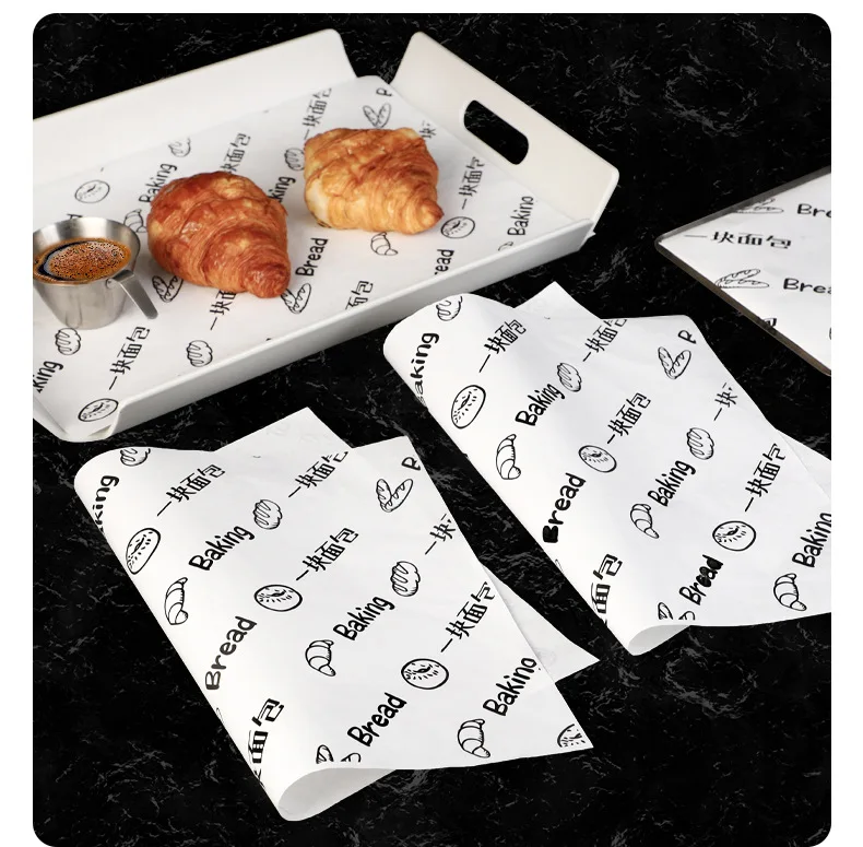 Customized Greaseproof Paper Food Digital Printing Double Side CMYK Recycled Uncoated Woodfree Paper 50gsm Sheets Virgin Pulp M