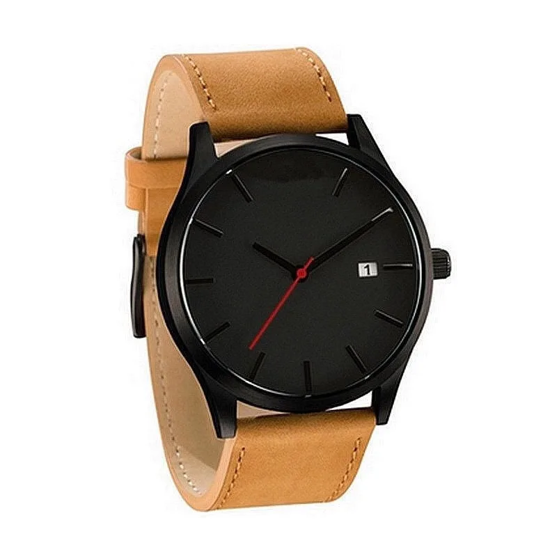 new design  Hot sell Leather Band Metallic Quartz Twist Platinum luxury men Quartz Watches for boys
