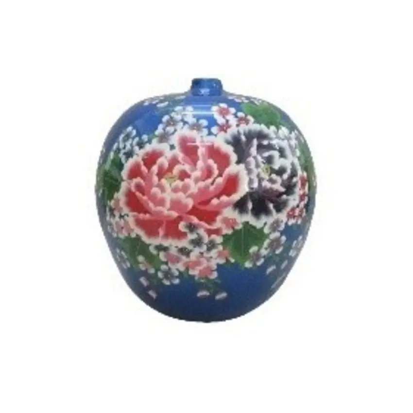 Good Quality antique crackled ceramic Wealthy Peony Painting Artware  for home decoration