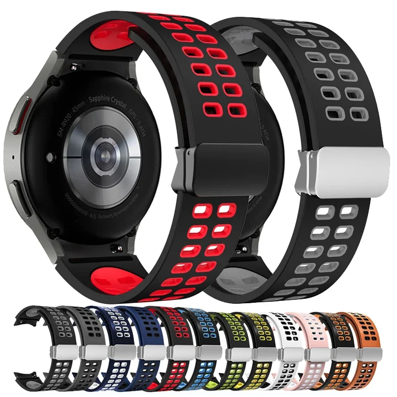 CAOWTAN Magnetic D-Buckle Strap For Samsung Galaxy Watch4 5 44 40 classic 46 42mm Sport Bracelet for Galaxy watch 5pro 45mm Band