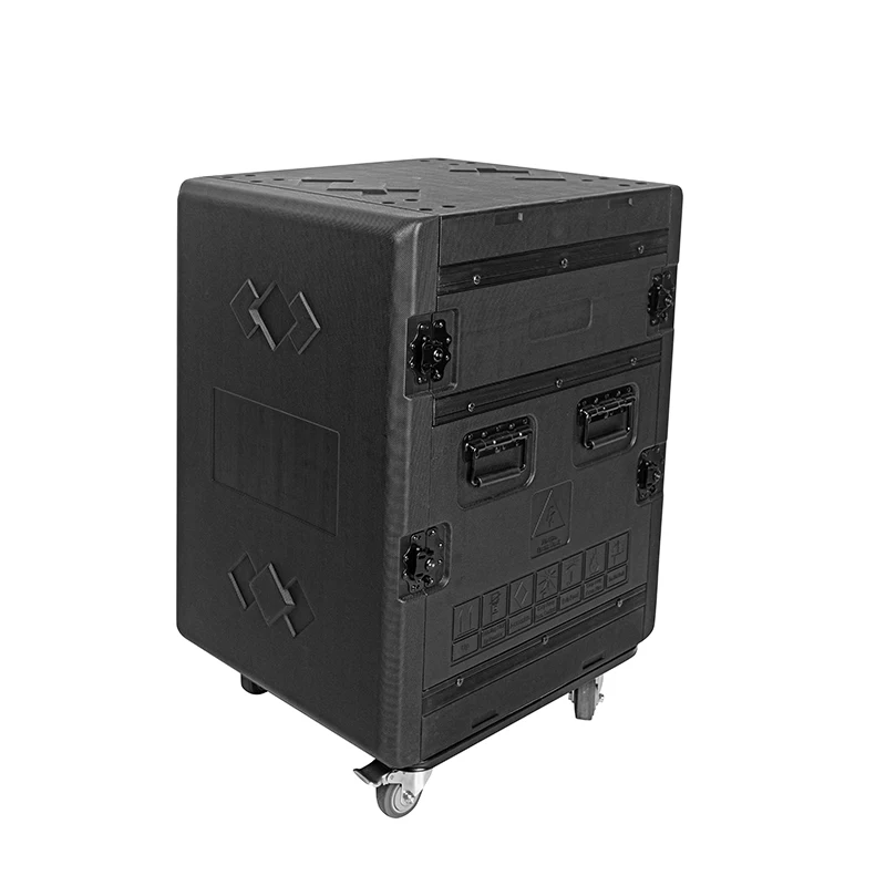 Yinyun Amplifier Effect Rack Flight Case Plastic ABS 8U Audio Rack Case with pulleys